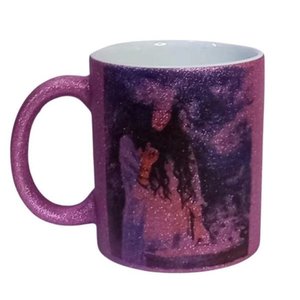 CANECA DE CERAMICA COM GLITTER ROSA (FEITICEIRA)