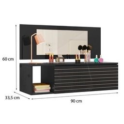 Penteadeira Joy Suspensa Camarim Make Up Preta - 3