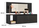 Ver imagem 3 de Penteadeira Joy Suspensa Camarim Make Up Preta