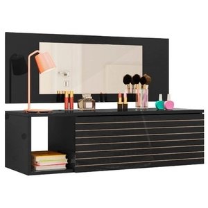 Penteadeira Joy Suspensa Camarim Make Up Preta