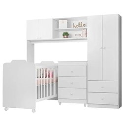 Quarto de Bebê Completo Berço, Cômoda e Guarda Roupa Ternura - 2