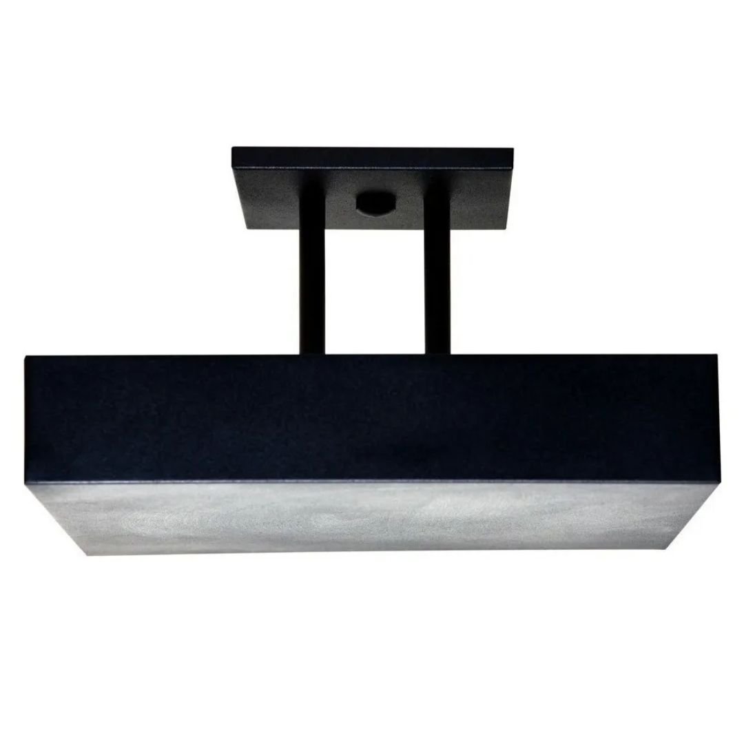 Plafon Sobrepor Luz Indireta Preto 40x40 Decoração Gourmet - 2