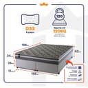 Ver imagem 2 de Conjunto Cama Box Espuma Miami Cinza Queen 158x198x62
