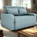 Ver imagem 2 de Sofa Cama 2 Lugares 138 Cm Amora Tecido Boucle F495 Azul Milani Store