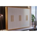 Ver imagem 1 de Guarda Roupa Solteiro 6 Portas e 2 Gavetas Espanha Imbuia-off White - Rufato