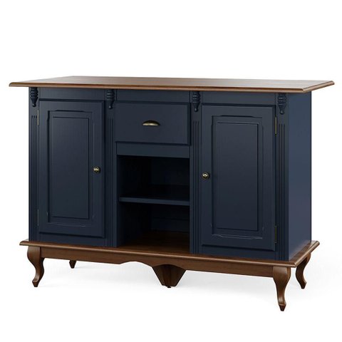 Bancada de Cozinha Hannover 2 Portas 1 Gaveta MDF Azul Linz Móveis