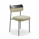 Ver imagem 2 de Kit 4 Cadeiras Sala de Jantar Lisa Pés Preto Linho/PU Bege/Preto m² - Monari Design