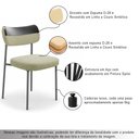 Ver imagem 3 de Kit 4 Cadeiras Sala de Jantar Lisa Pés Preto Linho/PU Bege/Preto m² - Monari Design