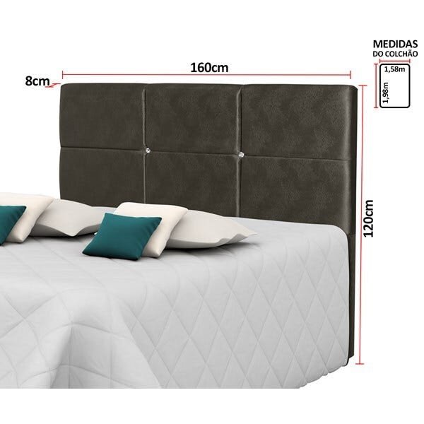 Cabeceira Estofada Quarto Dubai Queen 160 cm - 3