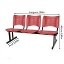 Ver imagem 4 de Cadeira Longarina Plástica 03 Lugares - Cor Vermelho - Mrplast - 34203