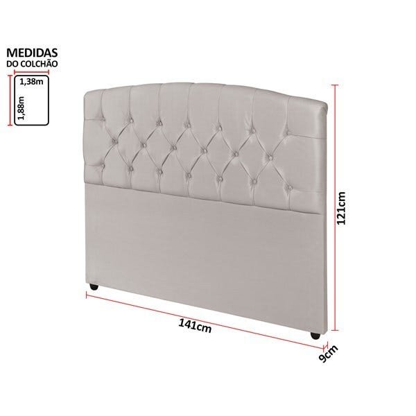 Cabeceira Quarto Grecia Estofada Casal 140 cm Pavia - 3