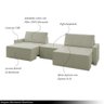 Sofá Retrátil Embutido Modulado com Puff 5 Lugares Xerxes 289cm Veludo Bege Claro G33 - 5