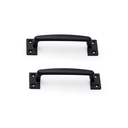 Ver imagem 1 de Kit 2 Puxador de Gaveta e Armário Porta 120 Mm Ouro Velho: Preto Fosco