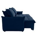 Ver imagem 2 de Sofá Cama 2 Lugares Singapura Reclinável 190cm em Bouclê com Catraca Reforçada e 2 Almofadas:Azul Ma