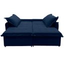 Ver imagem 6 de Sofá Cama 2 Lugares Singapura Reclinável 190cm em Bouclê com Catraca Reforçada e 2 Almofadas:Azul Ma