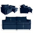 Ver imagem 7 de Sofá Cama 2 Lugares Singapura Reclinável 190cm em Bouclê com Catraca Reforçada e 2 Almofadas:Azul Ma