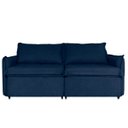 Ver imagem 3 de Sofá Cama 2 Lugares Singapura Reclinável 190cm em Bouclê com Catraca Reforçada e 2 Almofadas:Azul Ma