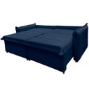 Ver imagem 4 de Sofá Cama 2 Lugares Singapura Reclinável 190cm em Bouclê com Catraca Reforçada e 2 Almofadas:Azul Ma
