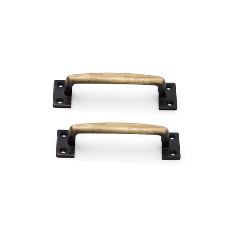 Kit 2 Puxador de Gaveta e Armário Porta 120 Mm Ouro Velho: Ouro Velho Escovado