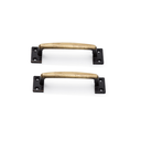 Ver imagem 1 de Kit 2 Puxador de Gaveta e Armário Porta 120 Mm Ouro Velho: Ouro Velho Escovado