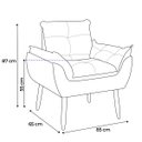 Ver imagem 7 de Poltrona Decorativa Sala de Estar Escritório Quarto Prime: Cinza