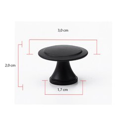 Puxador Redondo Flor em Metal para Móveis Kit 15 Unidades: Preto Fosco - 2