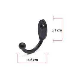 Cabide para Roupa Cabides Gancho Parede Metal Kit 10 Pecas Barato: Preto Fosco - 2