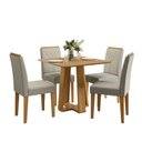 Ver imagem 2 de Conjunto Sala de Jantar Mesa 90cm Tampo MDF sem Vidro Rubi com 4 Cadeiras Amanda