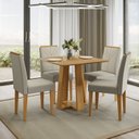 Ver imagem 1 de Conjunto Sala de Jantar Mesa 90cm Tampo MDF sem Vidro Rubi com 4 Cadeiras Amanda