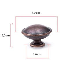 Puxador Redondo em Latão Metal para Móveis Porta Gaveta 10un: Bronze - 2