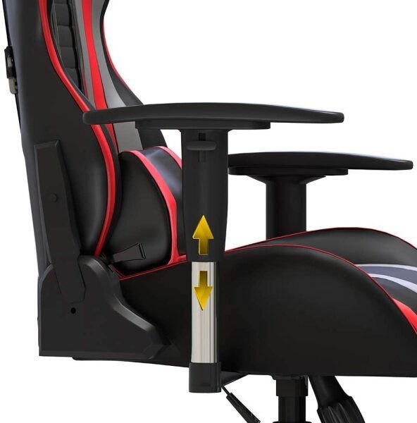 Cadeira Gamer Elg Black Hawk Vermelha e Preta - 4