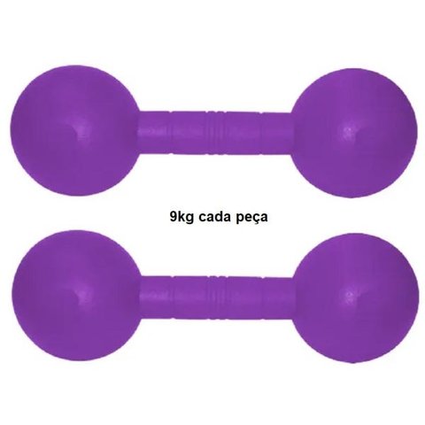 Par De Halteres Injetados 9Kg Fitness - 2 Unidades
