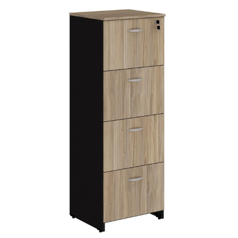 Armário Arquivo 4 Gavetas Pasta Suspensa com Chave Calvi com Preto Web Office