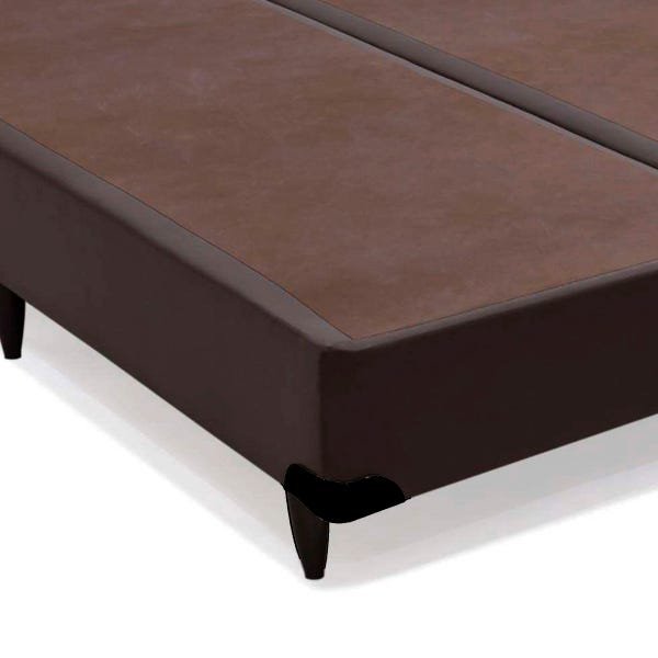 Base Box King Bipartido - Suede Marrom - 2