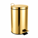 Ver imagem 1 de Lixeira Inox Redonda c/Pedal 20L. Polido Mood - Dourado Brilho