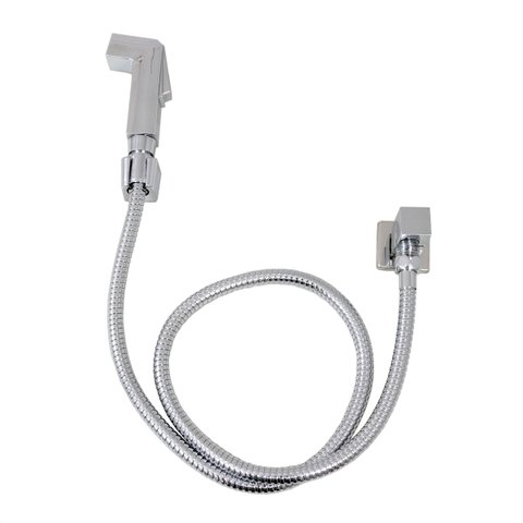 Ducha Higiênica Quadrada Registro Metal Cromado 1/4 De Volta