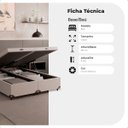 Ver imagem 5 de Cama Box Baú Casal Bipartido - 44x138x188cm - Couro Branco