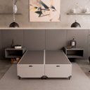 Ver imagem 4 de Cama Box Baú Casal Bipartido - 44x138x188cm - Couro Branco