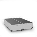 Ver mais imagens de Cama Box Baú Casal Bipartido - 44x138x188cm - Couro Branco
