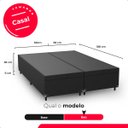 Ver imagem 6 de Cama Box Baú Casal Bipartido - 44x138x188cm - Couro Preto