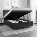 Ver imagem 7 de Cama Box Baú Casal Bipartido - 44x138x188cm - Couro Preto