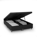Ver imagem 7 de Cama Box Baú Casal Bipartido - 44x138x188cm - Couro Preto