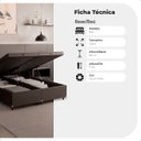 Ver imagem 5 de Cama Box Baú Casal Bipartido - 44x138x188cm - Couro Preto