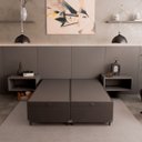 Ver imagem 4 de Cama Box Baú Casal Bipartido - 44x138x188cm - Couro Preto