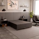 Ver imagem 3 de Cama Box Baú Casal Bipartido - 44x138x188cm - Couro Preto