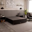 Ver imagem 3 de Cama Box Baú Casal Bipartido - 44x138x188cm - Suede Preto