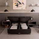 Ver imagem 2 de Cama Box Baú Casal Bipartido - 44x138x188cm - Suede Preto