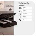 Ver imagem 5 de Cama Box Baú Casal Bipartido - 44x138x188cm - Suede Preto