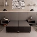 Ver imagem 4 de Cama Box Baú Casal Bipartido - 44x138x188cm - Suede Preto