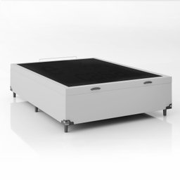 Cama Box Baú Casal - 44x138x188cm - Couro Branco - 2